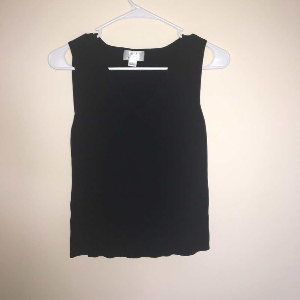 Loft Black V-neck Top